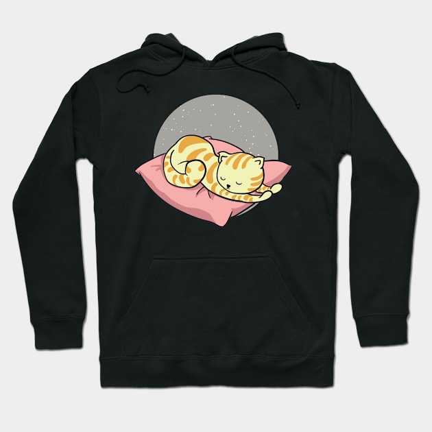 Cute cat sleeping Hoodie by Gernatatiti